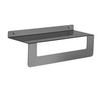 Gedy Cleo Estante baño Doble función, Estante Ducha, repisa para baño, toallero baño, toallero Pared, Gun Metal, Acero Inoxidable AISI 304, 30 x 10 x 9,5 cm, Impermeable
