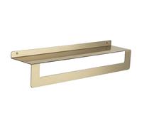 Gedy Cleo Estante baño Doble función, Estante Ducha, repisa para baño, toallero baño, toallero Pared, Oro Mate, Acero Inoxidable AISI 304, 50 x 10 x 9,5 cm, Impermeable