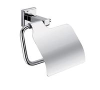 Gedy Colorado Portarrollos Papel higiénico baño con Tapa, Cromo, Acero INOX AISI 304, 14,3 x 6,5 x 12