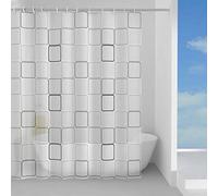 Gedy | Domino Cortina de Ducha de Peva, Acabado Gris, Dimensiones 200 x 120 x 0,1 cm y 0,255 kg