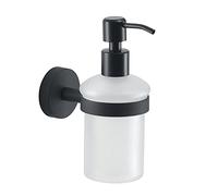 Gedy Eros Dosificador Jabón 180ml Acero INOX Cristal Satinado Negro Mate