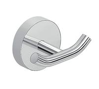 Gedy Eros Percha Doble Acero Inox Cromo | L7 x P4,6 x H5 cm | Acero Inoxidable | Pared tornillos o cola | Cromo