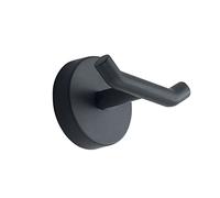 Gedy Eros Percha Doble Acero Inox Negro Mate | L7 x P4,6 x H5 cm | Acero Inoxidable | Pared tornillos o cola | Negro Mate