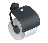 Gedy Eros Portarrollos con Tapa Acero INOX Negro Mate