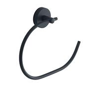 Gedy Eros Toallero argolla, Acero Inoxidable, Negro Mate, 16,7x20,5x4,2