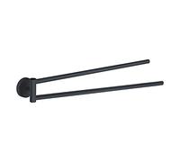 Gedy Eros Toallero de baño Pared Doble, Negro Mate, Acero Inoxidable, 35 x 4,5 x 6