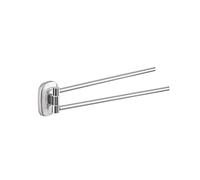Gedy EVEREST Toallero de baño pared doble, Cromo, Acero inoxidable, 38 x 3,1 x 7