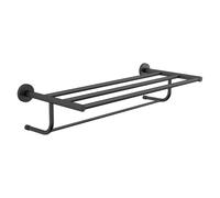 Gedy FELCE Toallero Pared, Estante baño para Toallas, Acero Inoxidable, Negro Mate, 61,5 x 26,2 x 5,6