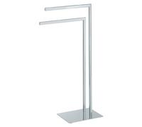 Gedy Felix Toallero de pie para baño con 2 Brazos fijos, Cromo, Acero Inoxidable y Metal, 20 x 39,2 x 77,8