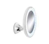 Gedy Flexy Light Espejo de Aumento con LED, Poliestireno y Cristal, Blanco Nieve, 17.5x10.5x17.5 cm