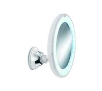 Gedy Flexy Light Espejo de Aumento con LED, Poliestireno y Cristal, Blanco Nieve, 17.5x10.5x17.5 cm