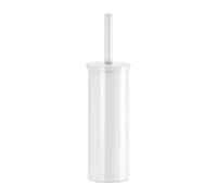 Gedy Flip Escobillero baño WC, Acero Inoxidable, Blanco Mate, 9 x 9 x 39