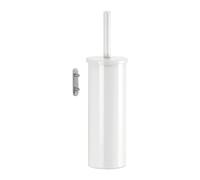 Gedy Flip Escobillero baño WC de Pared, Acero Inoxidable, Blanco, 9 x 9 x 39