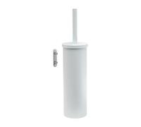 Gedy Flip Escobillero baño WC de Pared, Acero Inoxidable, Blanco Mate, 9 x 9 x 39