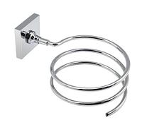 Gedy Fuji Soporte Secador Pelo Baño Pared 10,4x13,8x8,1cm Acero INOX AISI 304 Cromall Acabado Cromo, Tornillos y Biadhesivo