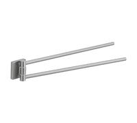 Gedy Fuji Toallero de baño Pared Doble, Cepillado, Acero INOX AISI 304, 37,8 x 2,9 x 5,3