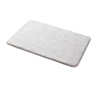 Gedy Fuzzy Alfombra de baño, Antideslizante, Poliéster, 80 x 50, Blanco, Lavable a máquina 30º, Extrasuave