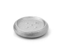 Gedy G-Astrid Jabonera Baño Plata, Dimensiones 2,6 x 12 x 12 cm Peso 0,238 kg, Jabonera de Cerámica, Año de Garantía 2, Diseño R&S