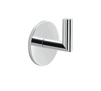 Gedy G-GEA - Perchero de pared adhesivo cromado, medidas: 6,3 x 5,5 x 4,3 cm y 0,053 kg, para albornoz de baño, de latón, aluminio, adhesivo con bioadhesivo, 3 m, diseño R&S, 10 años de garantía