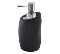 Gedy G-Iside - Dispensador de jabón de baño, Color Negro, Medidas y Peso: 16,3 x 9,1 x 8,5 cm y 0,34 kg, Fabricado en Resina y Arena, dispensador de diseño R&S, 2 años de garantía