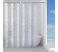 Gedy G-Jungle - Cortina de Ducha de 120 x 200 cm, Fabricada en Tejido peva, Acabado Blanco, diseño R&S, Cortina para Ducha con 12 Anillas, 2 años de garantía