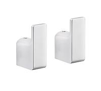 Gedy G-Kuala Lumpur - 2 colgadores de ropa individuales, color cromado, porta vestidos fabricados en Cromall, latón y cristal, medidas 5,3 x 2 x 3,3 cm y peso 0,196 kg, diseño R&S