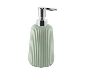 Gedy G-Marika Dispensador Verde Menta, dispensador de jabón de baño Fabricado en Acero Inoxidable y Cromado, Medidas 18 x 8 x 8 cm y Peso 0,37 kg, diseño de I+D, 2 años de garantía, único