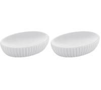 GEDY G-Marika - Jabonera Blanca, componentes Fabricados en cerámica, Medidas 3 x 12 x 8,3 cm y Peso 0,315 kg, diseño R&S, única (Paquete de 2)