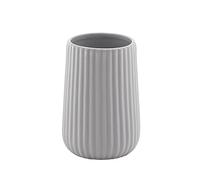 Gedy G-Marika - Portacepillos de baño Gris, Porta cepillos de Dientes de cerámica, 2 años de garantía, diseño R&S, Medidas 11,6 x 8 x 8 cm, 2 años de garantía