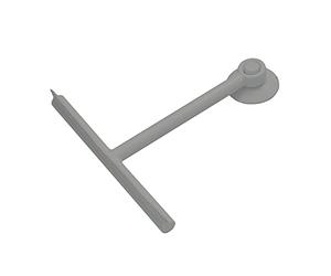 Gedy G-Mirissa - Escobilla limpiacristales para Ducha Color Gancho con Ventosa, Limpiador de Cristal de Resina y Goma, Medidas 23 x 22 x 3 cm y Peso 0,1 kg, 2 años de garantía, diseño R&S, única