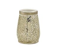 Gedy G-Myosotis - Portacepillos de baño Color Crema, Porta cepillos de Dientes de cerámica y Cristal, 2 años de garantía, diseño R&S, Medidas 11,3 x 8,5 x 8,5 cm