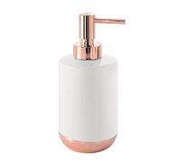 Gedy G-Rita - Dispensador de jabón para baño, Medidas y Peso: 17 x 7 x 7 cm y 0,234 kg, dispensador de jabón de baño de cerámica, Acabado Blanco, diseño R&D, 2 años de garantía