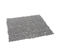 Gedy G-River - Alfombra Antideslizante de Ducha con ventosas, Medidas: 54 x 54 cm, Alfombrilla de baño de Resina, Acabado Gris, diseño R&S, Fabricada en Italia, Lavable en Lavadora