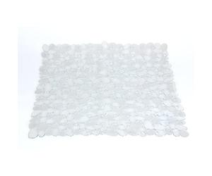 Gedy G-River - Ducha Antideslizante con ventosas, tamaño: 54 x 54, Alfombrilla de baño de Resina, Acabado Transparente, diseño I+D, Fabricado en Italia, Lavable a máquina, único