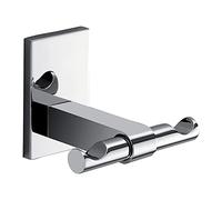 Gedy Cromada, G-Singapur, perchero doble, acabado, medidas 6 x 7,5 x 6,6 cm, toallero de acero inoxidable y Cromall, 10 años de garantía, diseño I+D inoxidable, única