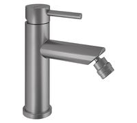 Gedy GARDA - Grifo Monomando Bidé Caño Bajo Acero Inox AISI 304 Aerador Orientable 40° 168mm - Cartucho Cerámica 35mm - Cepillado