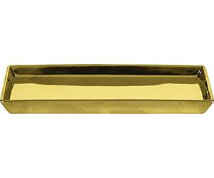 Gedy Glamour Bandeja de Sobremesa, Porcelana, Oro, 2x24.5x10.9 cm