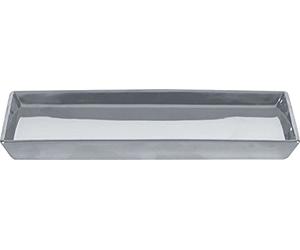 Gedy Glamour Bandeja, Porcelana, Plata, 23.6x10.9x3 cm