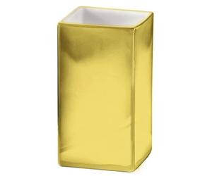 Gedy Glamour Vaso de Sobremesa, Porcelana, Oro, 11x8x6.5 cm