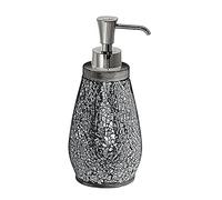 Gedy Gris, G-Myosotis, dispensador, dosificador de jabón de baño Fabricado en cerámica y Cristal, Medidas 19 x 8,5 x 8,5 cm y Peso 0,458 kg, diseño R&S, única