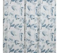 Gedy Hojas Cortina de baño y de Ducha con Anillas, PEVA, Lavable a máquina, 240 x 200, Blanco-Azul