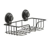 Gedy | Hot Organizador de ducha rectangular de alambre negro y fijación con ventosa, dimensiones 12 x 27,5 x 13,6 cm y peso 0,34 kg