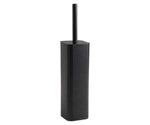 Gedy Jack Escobillero baño WC, Acero Inoxidable, Negro Mate, Taza Interna Extraible, 9 x 9 x 39 cm