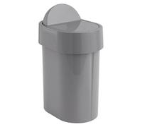 Gedy JUNIOR Papelera basura baño, 4,8L, con tapa, Resinas termoplásticas, Gris, 21 x 15 x 33 cm