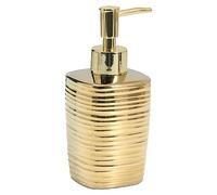 Gedy Kelly Dispensador de jabón, Cerámica, Oro, 7,2 x 7,2 x 16,3, Capacidad de 240 ml