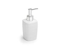 GEDY Kelly - Juego de 4 Unidades, 1 dispensador de jabón, 1 Soporte para cepillos de Dientes, 1 escobilla para Inodoro, 1 jabonera, Serie de cerámica, Color Blanco