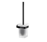 Gedy Krabi, Escobilla de Inodoro de Pared, Color Negro, escobilla de baño Fabricado en Acero Inoxidable y Cromall, garantía de 2 años, Medidas 36,6 x 9,4 x 11,5 cm y Peso 0,96 kg, diseño I+D, único