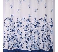 Gedy LULET Cortina de baño y de Ducha con Anillas, Poliéster, Impermeable, Lavable a máquina, 120 x 200, Blanco-Azul