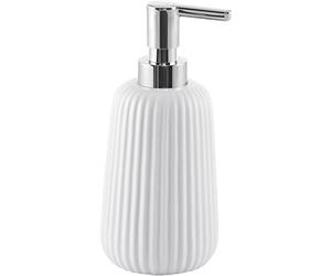 Gedy Marika Dosificador Jabón Baño Sobremesa ø8x18cm Cerámica 400ml Válvula Cromo Acabado Blanco, Dispensador Jabón Baño Moderno