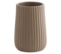 Gedy Marika Portacepillos Dientes Baño Sobremesa ø8x11,6cm Cerámica Acabado Tortora, Vaso Portacepillos Baño Moderno